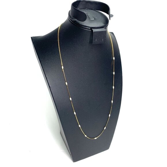 Napier Cocoon Link Chain Faux Pearl Station Necklace Gold Tone Opera Length 22" - Picture 4 of 7